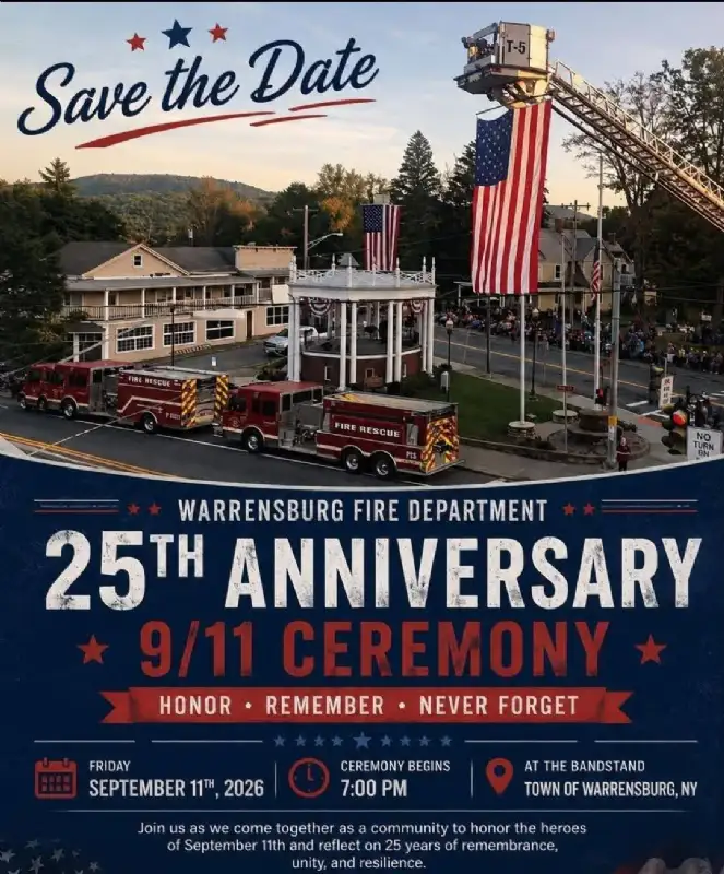Warrensburg to Mark 25th Anniversary of 9/11 with Community Dinner and Evening Ceremony