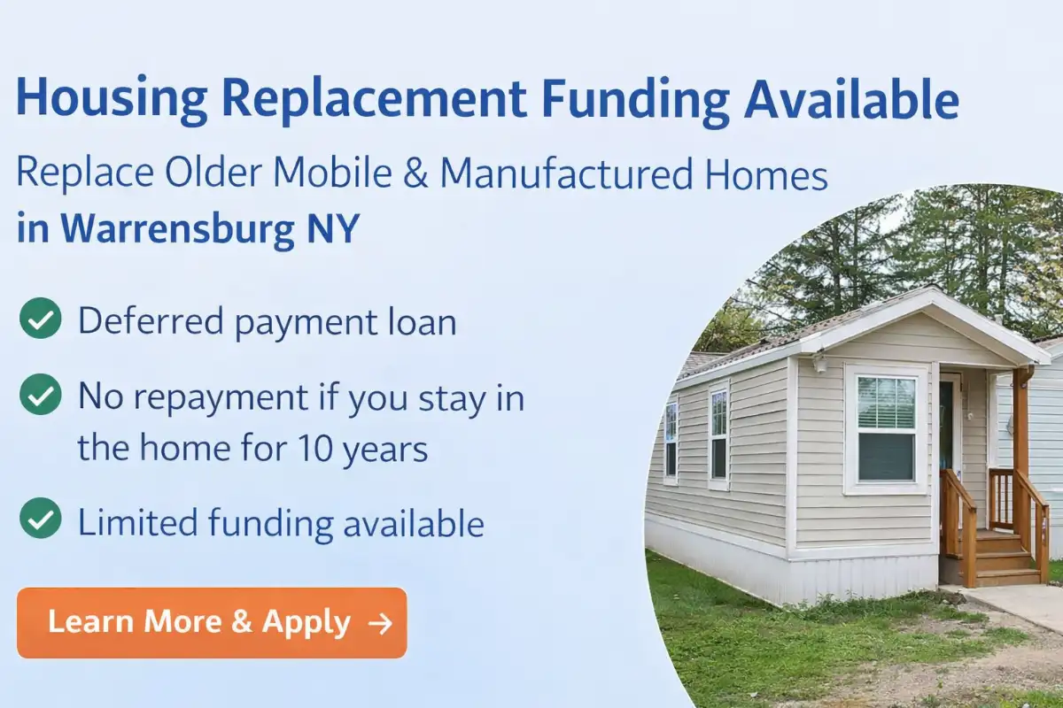 Funding Available to Replace Older Mobile & Manufactured Homes in Warrensburg, NY